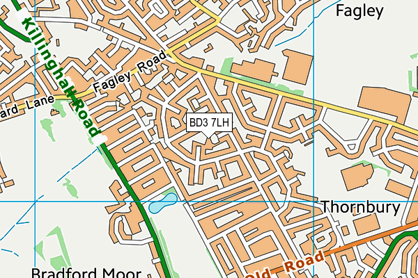 BD3 7LH map - OS VectorMap District (Ordnance Survey)