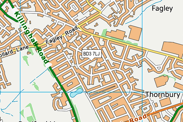 BD3 7LJ map - OS VectorMap District (Ordnance Survey)