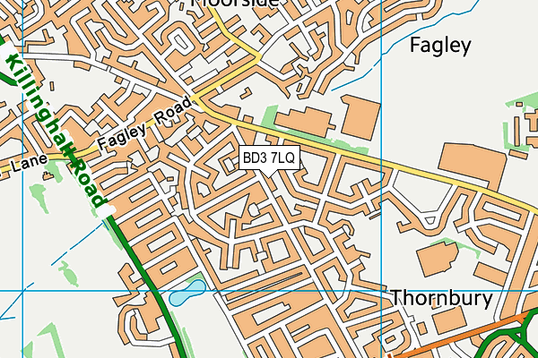 BD3 7LQ map - OS VectorMap District (Ordnance Survey)