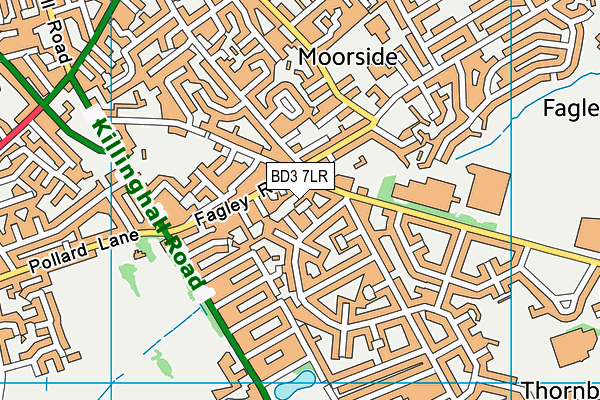 BD3 7LR map - OS VectorMap District (Ordnance Survey)