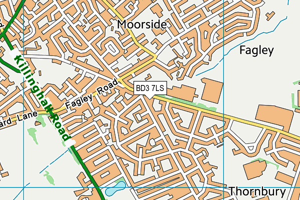 BD3 7LS map - OS VectorMap District (Ordnance Survey)