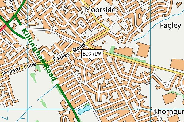 BD3 7LW map - OS VectorMap District (Ordnance Survey)