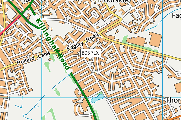 BD3 7LX map - OS VectorMap District (Ordnance Survey)