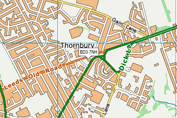 BD3 7NH map - OS VectorMap District (Ordnance Survey)