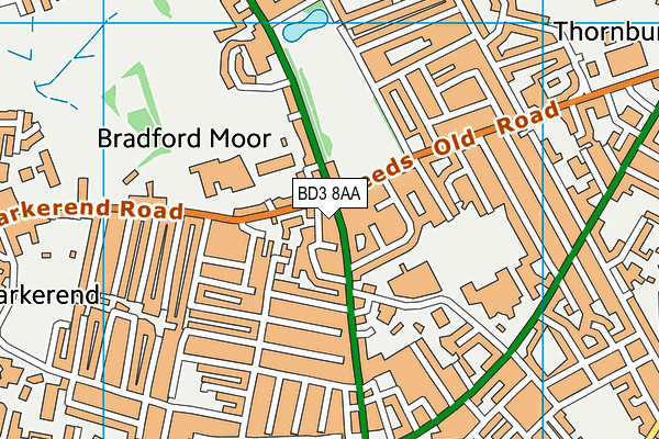 BD3 8AA map - OS VectorMap District (Ordnance Survey)