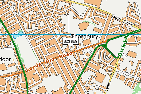 BD3 8EG map - OS VectorMap District (Ordnance Survey)