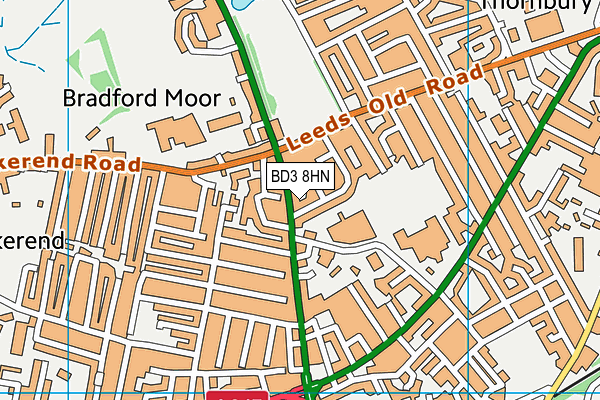 BD3 8HN map - OS VectorMap District (Ordnance Survey)