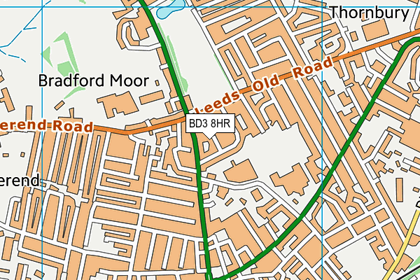 BD3 8HR map - OS VectorMap District (Ordnance Survey)