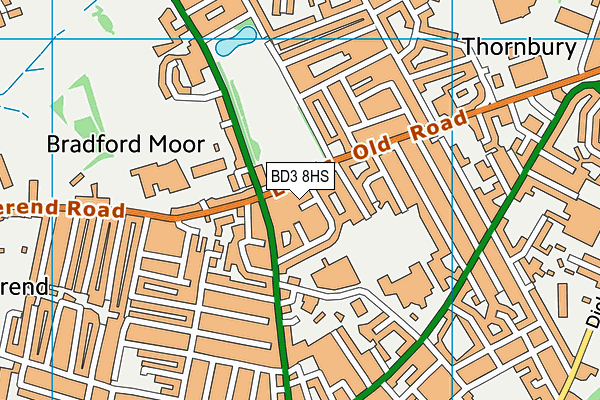 BD3 8HS map - OS VectorMap District (Ordnance Survey)