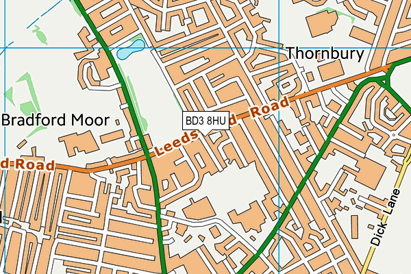 BD3 8HU map - OS VectorMap District (Ordnance Survey)