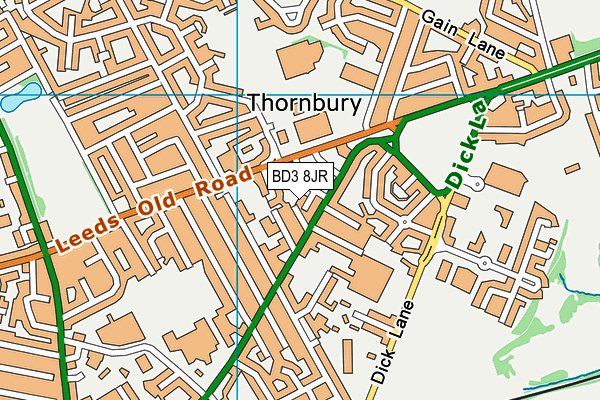 BD3 8JR map - OS VectorMap District (Ordnance Survey)