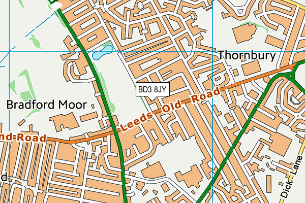 BD3 8JY map - OS VectorMap District (Ordnance Survey)