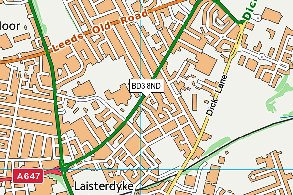 BD3 8ND map - OS VectorMap District (Ordnance Survey)