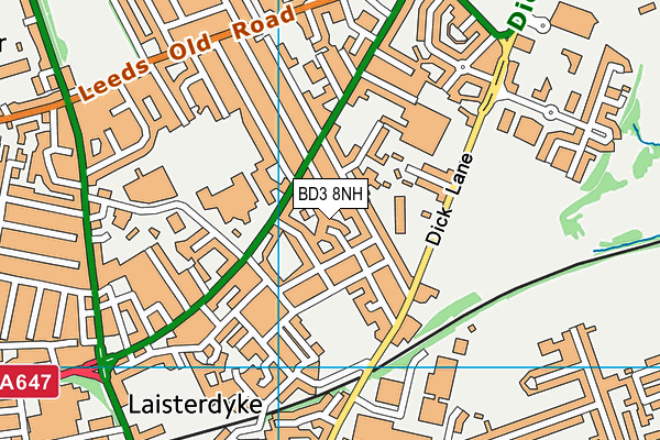 BD3 8NH map - OS VectorMap District (Ordnance Survey)