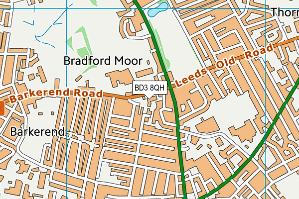 BD3 8QH map - OS VectorMap District (Ordnance Survey)