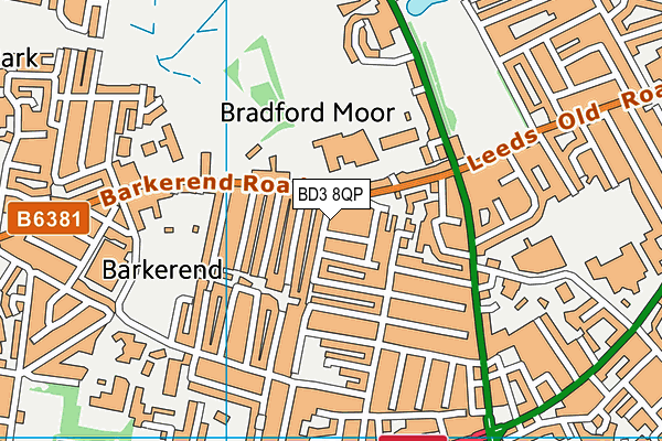 BD3 8QP map - OS VectorMap District (Ordnance Survey)