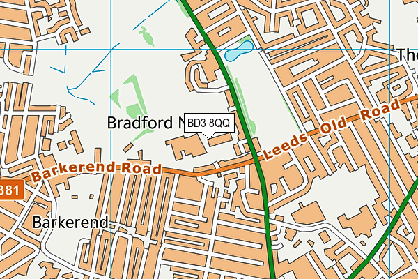 BD3 8QQ map - OS VectorMap District (Ordnance Survey)