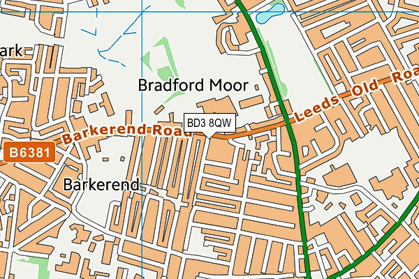 BD3 8QW map - OS VectorMap District (Ordnance Survey)