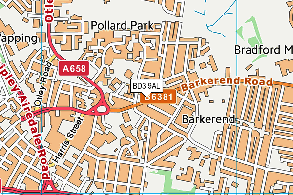 BD3 9AL map - OS VectorMap District (Ordnance Survey)