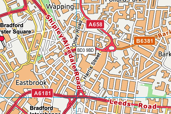 BD3 9BD map - OS VectorMap District (Ordnance Survey)