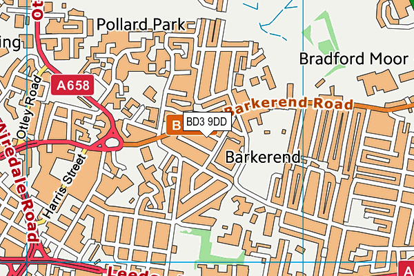 BD3 9DD map - OS VectorMap District (Ordnance Survey)