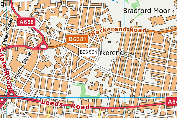 BD3 9DN map - OS VectorMap District (Ordnance Survey)