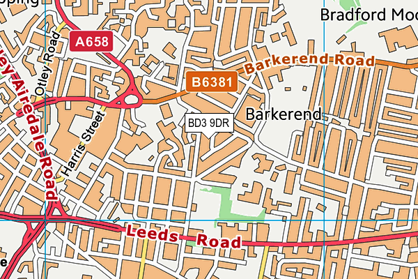 BD3 9DR map - OS VectorMap District (Ordnance Survey)
