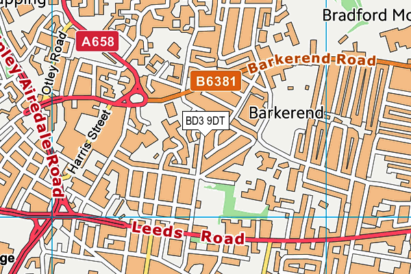 BD3 9DT map - OS VectorMap District (Ordnance Survey)