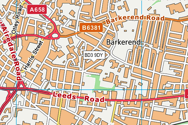 BD3 9DY map - OS VectorMap District (Ordnance Survey)