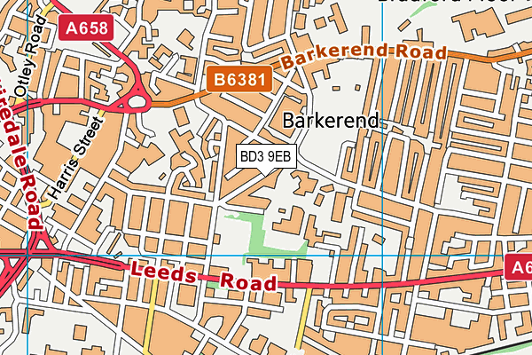 BD3 9EB map - OS VectorMap District (Ordnance Survey)