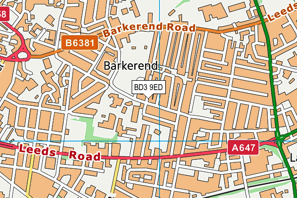 BD3 9ED map - OS VectorMap District (Ordnance Survey)