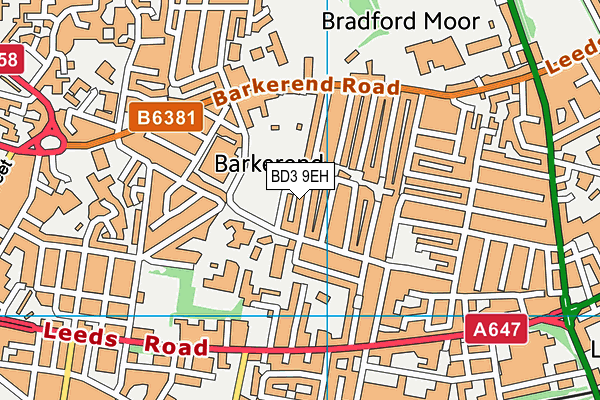 BD3 9EH map - OS VectorMap District (Ordnance Survey)