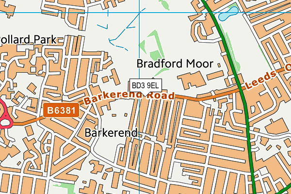 BD3 9EL map - OS VectorMap District (Ordnance Survey)