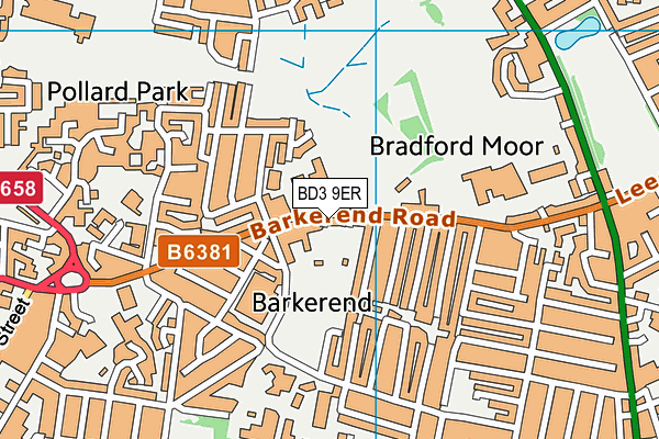 BD3 9ER map - OS VectorMap District (Ordnance Survey)