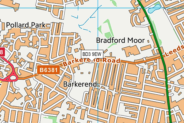 BD3 9EW map - OS VectorMap District (Ordnance Survey)