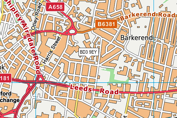 BD3 9EY map - OS VectorMap District (Ordnance Survey)