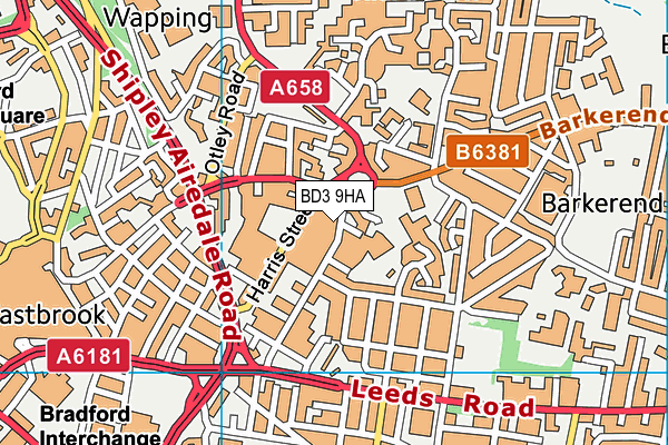 BD3 9HA map - OS VectorMap District (Ordnance Survey)