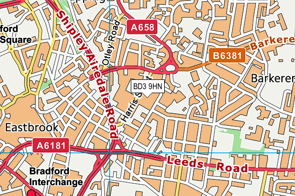 BD3 9HN map - OS VectorMap District (Ordnance Survey)