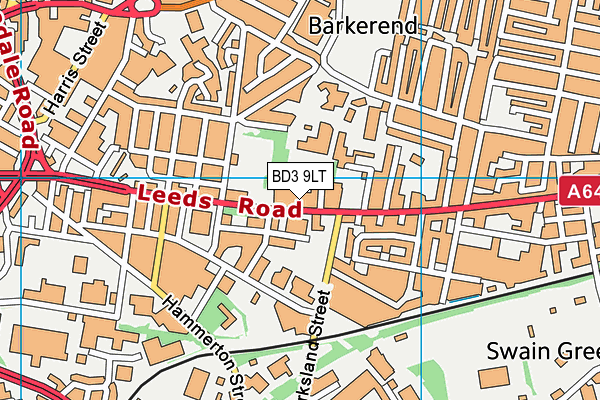 BD3 9LT map - OS VectorMap District (Ordnance Survey)