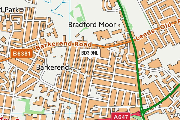 BD3 9NL map - OS VectorMap District (Ordnance Survey)