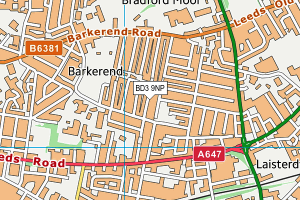 BD3 9NP map - OS VectorMap District (Ordnance Survey)