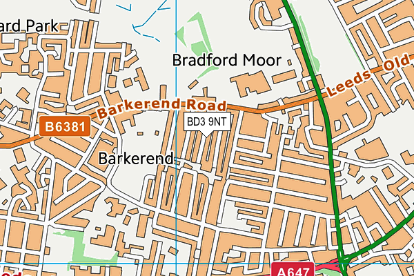 BD3 9NT map - OS VectorMap District (Ordnance Survey)