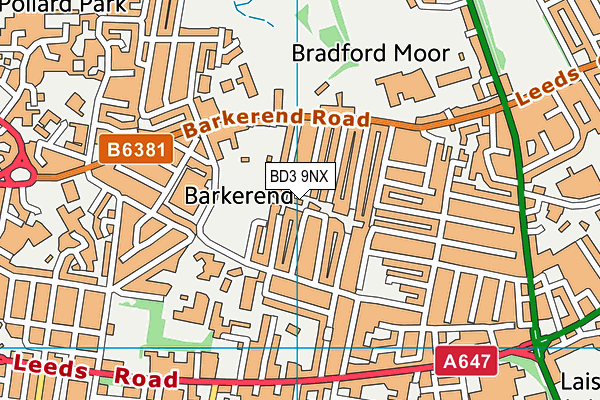 BD3 9NX map - OS VectorMap District (Ordnance Survey)