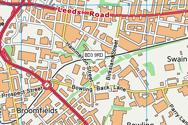 BD3 9RD map - OS VectorMap District (Ordnance Survey)
