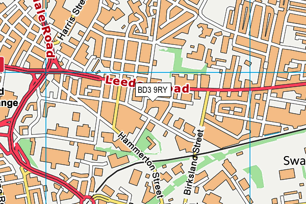BD3 9RY map - OS VectorMap District (Ordnance Survey)
