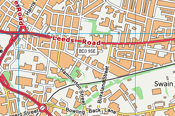 BD3 9SE map - OS VectorMap District (Ordnance Survey)