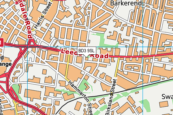 BD3 9SL map - OS VectorMap District (Ordnance Survey)