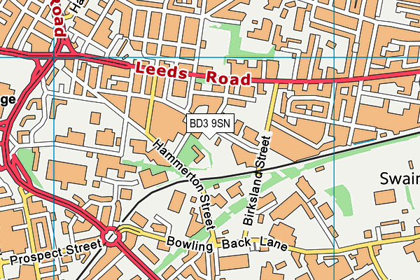 BD3 9SN map - OS VectorMap District (Ordnance Survey)