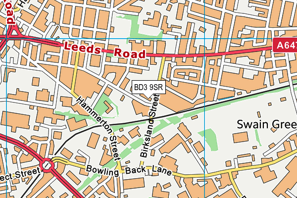 BD3 9SR map - OS VectorMap District (Ordnance Survey)