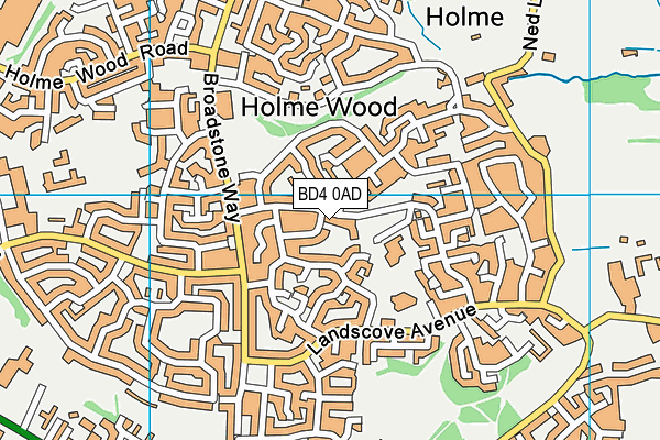 BD4 0AD map - OS VectorMap District (Ordnance Survey)